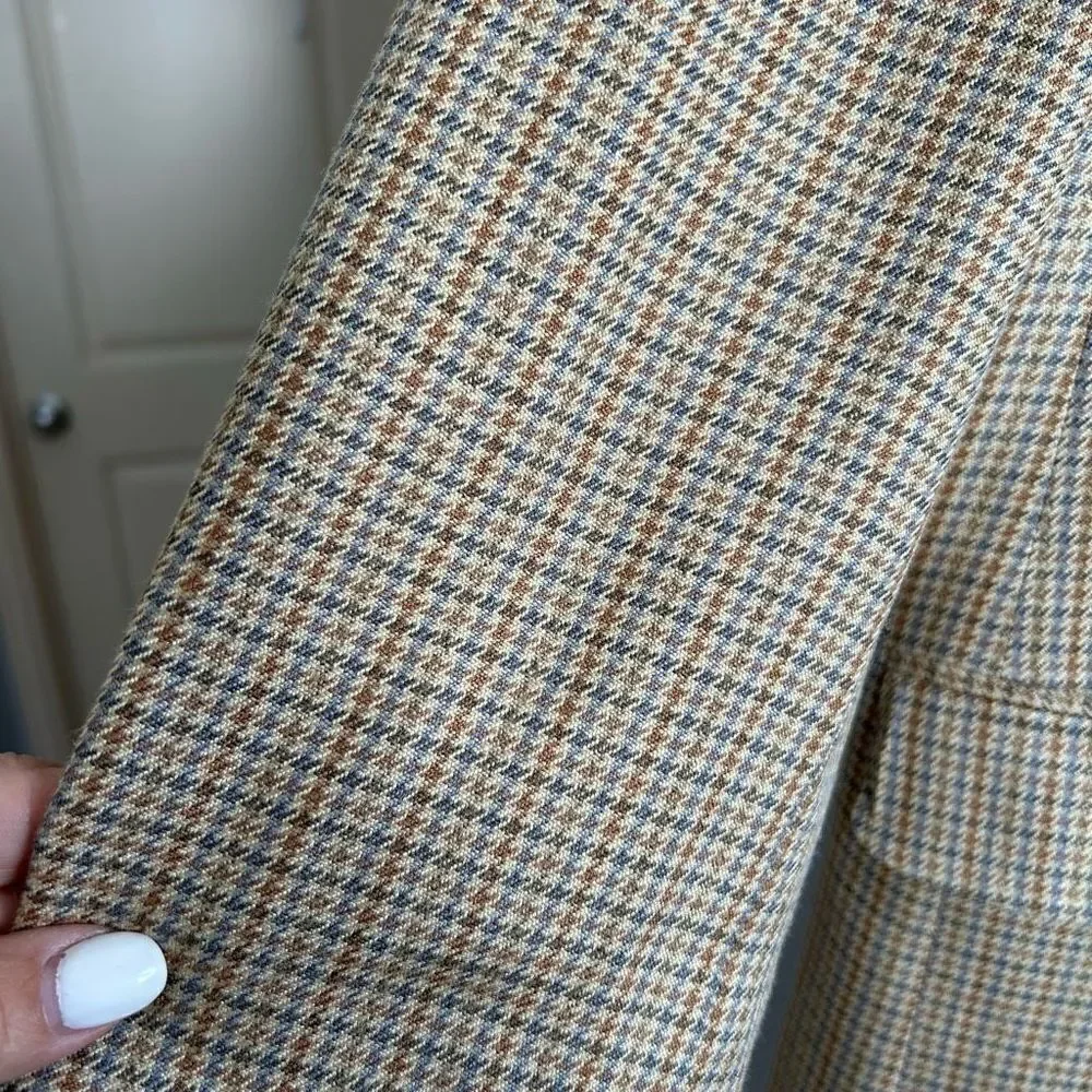 Lauren Ralph Lauren suit jacket blazer size 42R 100% silk houndstooth pattern
